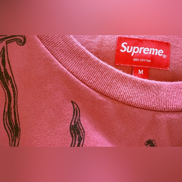 SOLD💥 Pink Supreme Long Sleeve Shirt w/ Swords (Retail $275) - Picture 2 of 7